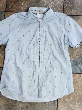 Always Cactusman Blue and Green Dotted Lined Shirt